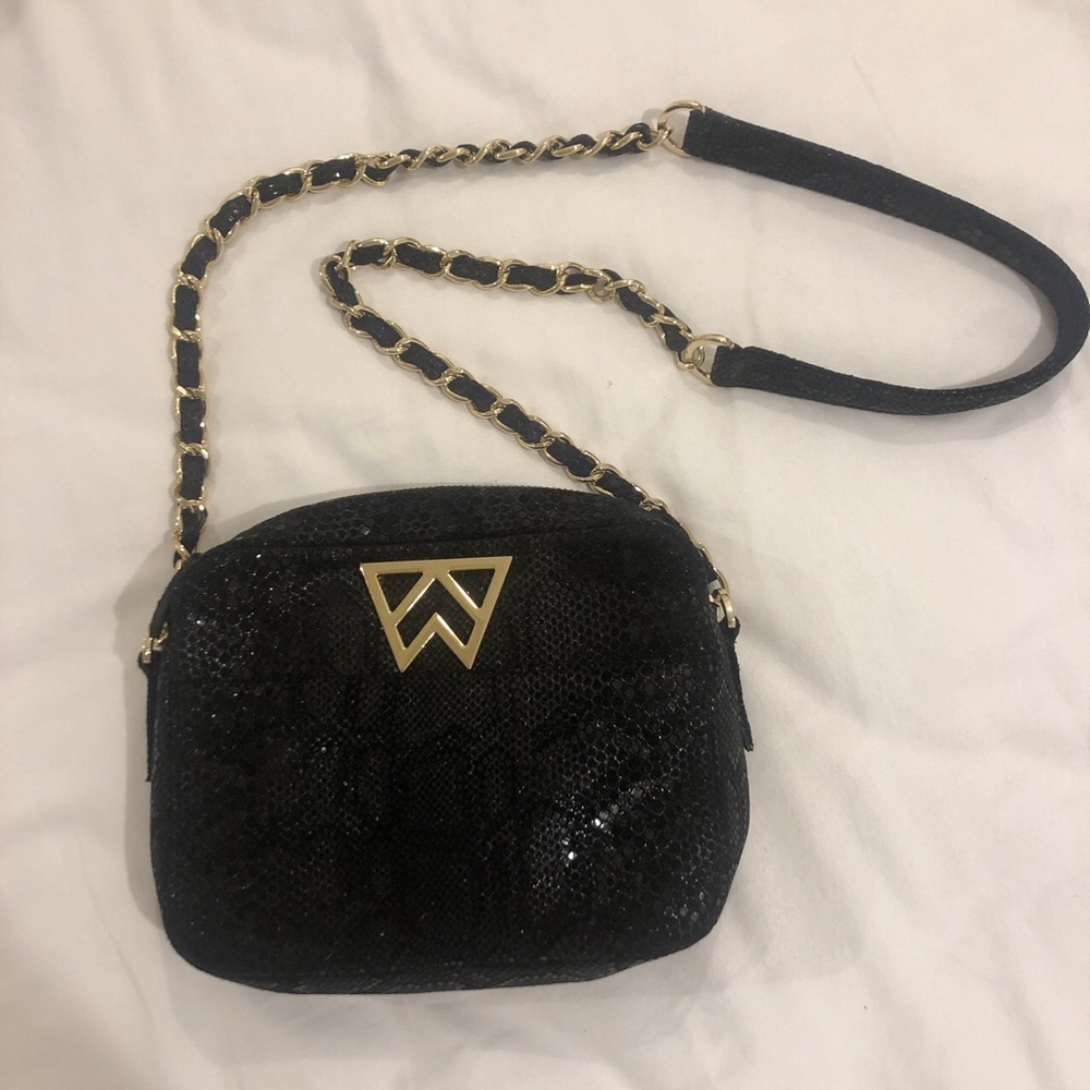 Kelly Wynne Black Snakeskin Purse